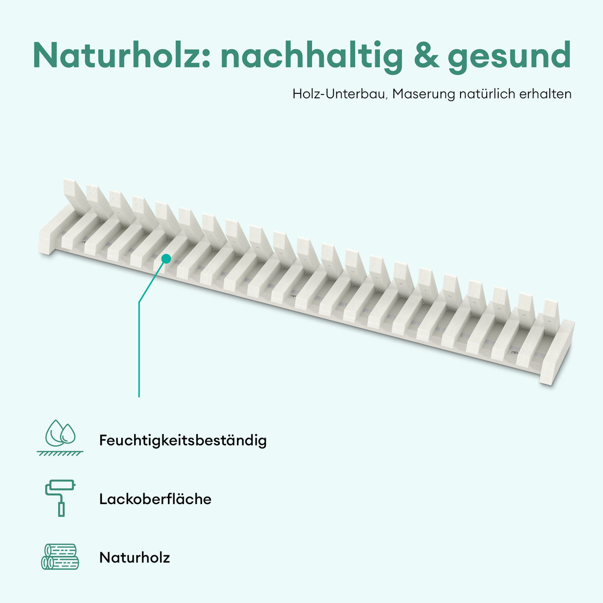 Glasvilla Design – Perchero de pared de madera con 7 ganchos magnéticos abatibles Twigro-01