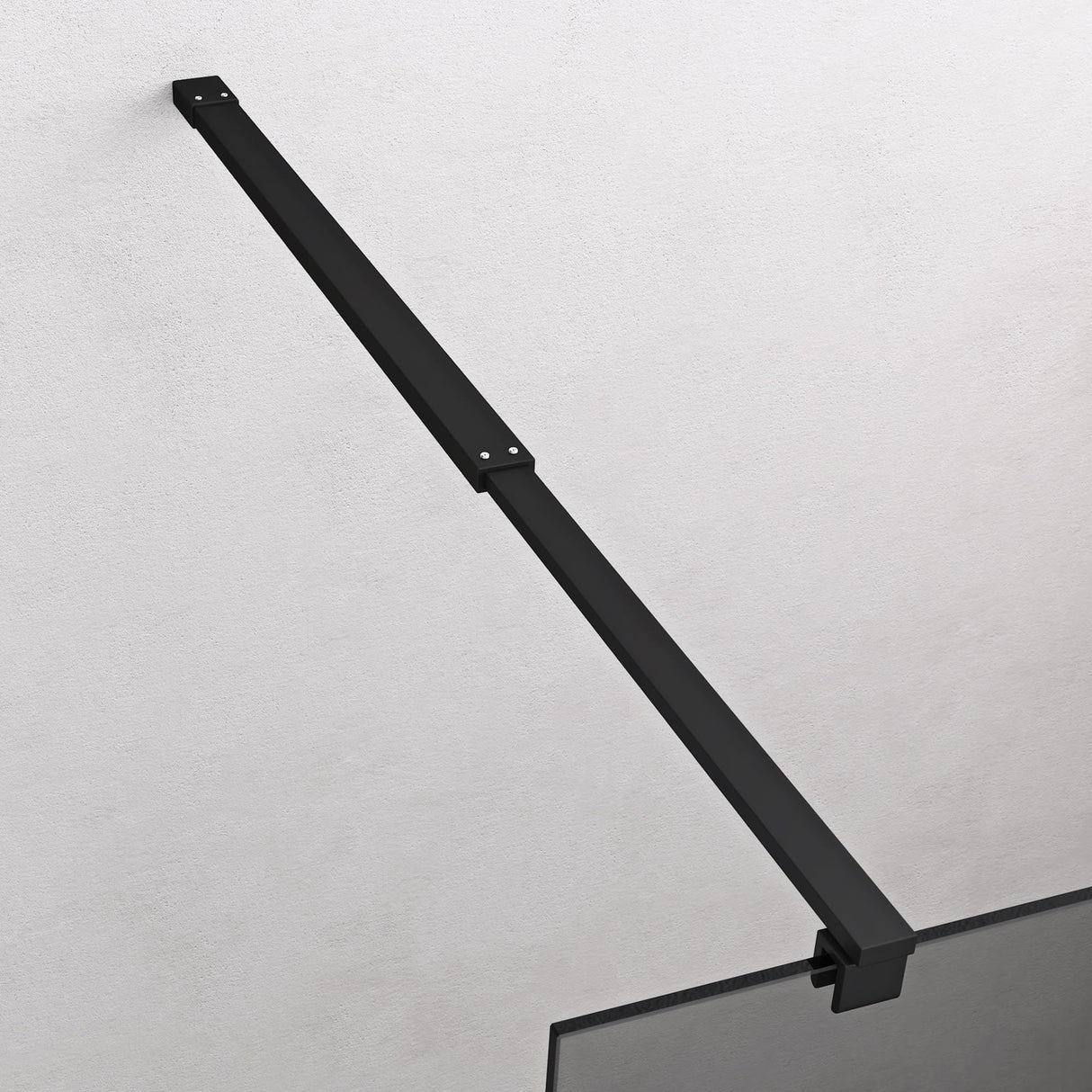 glasvilla Duschwand Duschabtrennung 2 Haltestange für Walk-In Dusche 10mm ESG-Sicherheitsglas mit Nanobeschichtung Rechteckiger Stabilisator Bremen02+2