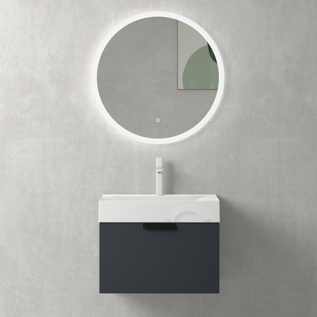 glasvilla Badmöbel-Set mit Soft-Close Schublade Wandmontage inkl. Waschbecken Lonato