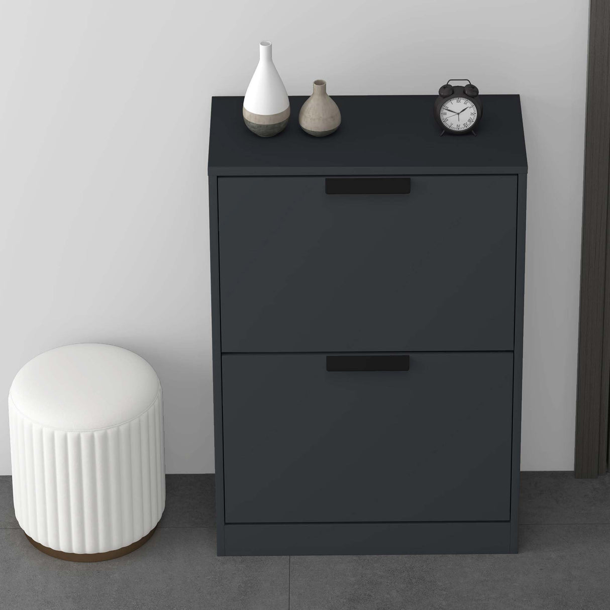 glasvilla Schuhschrank Schuhkommode Schuhkipper BxTxH: 60x28x89 cm Schmal Schuhregal Möbel Schuhschrank01