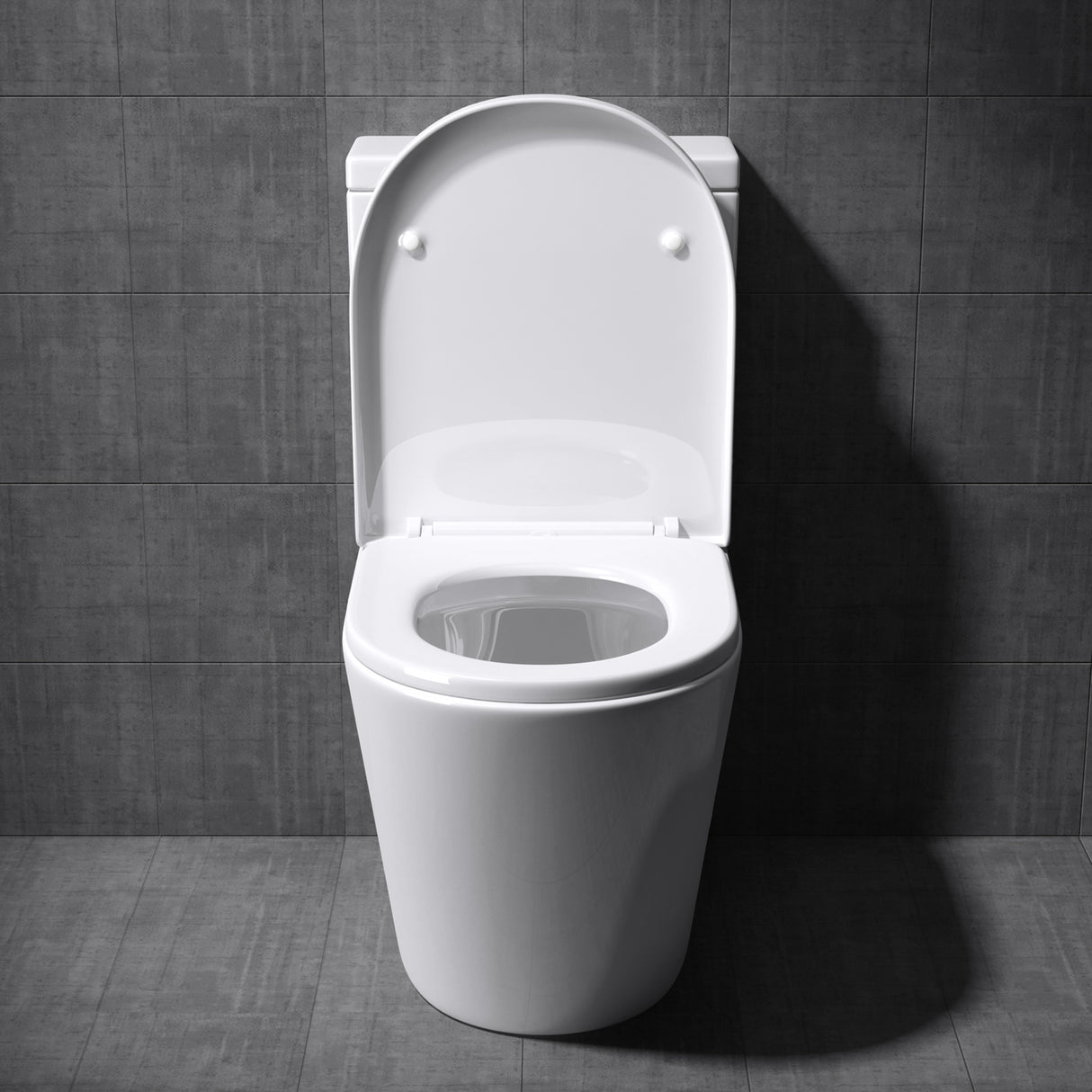 glasvilla Stand-WC Toilette Stand Toilette aus Keramik Spülrandloses WC bodenstehenden Toiletten