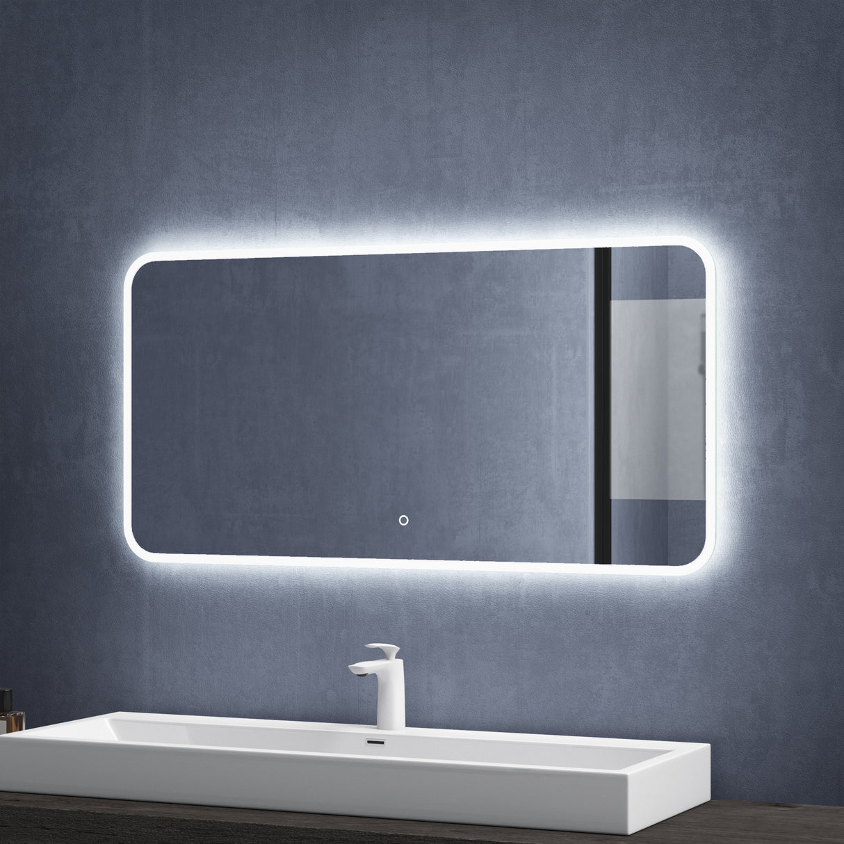 glasvilla Wandspiegel Badezimmer Spiegel LED Bad-Spiegel mit Touchschalter, Beschlagfrei durch Antifog-Schicht Nova-02
