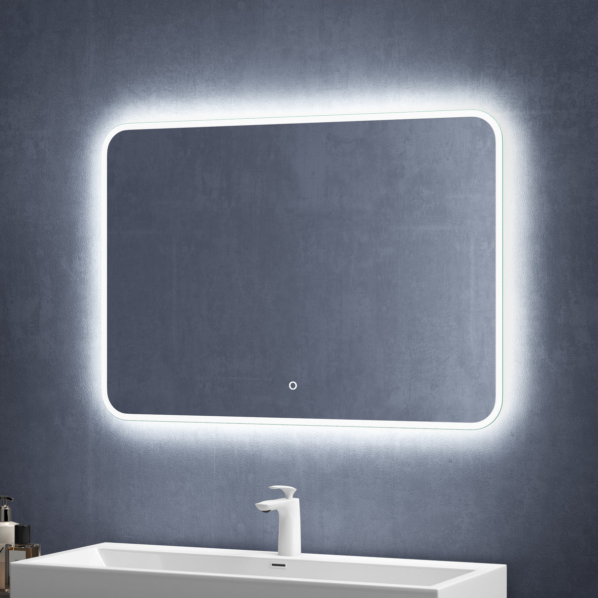 glasvilla Wandspiegel Badezimmer Spiegel LED Bad-Spiegel mit Touchschalter, Beschlagfrei durch Antifog-Schicht Nova-02