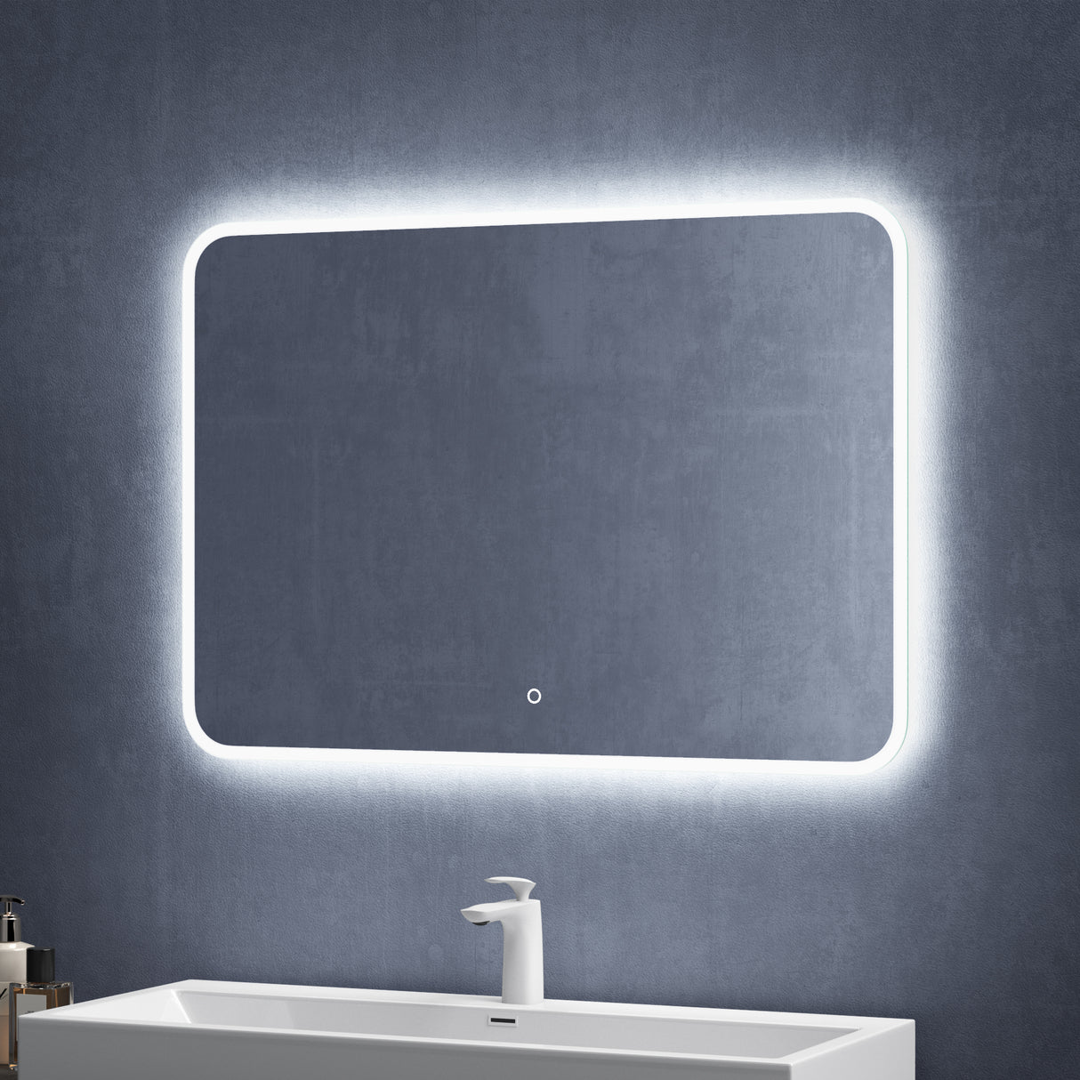 glasvilla Wandspiegel Badezimmer Spiegel LED Bad-Spiegel mit Touchschalter, Beschlagfrei durch Antifog-Schicht Nova-02