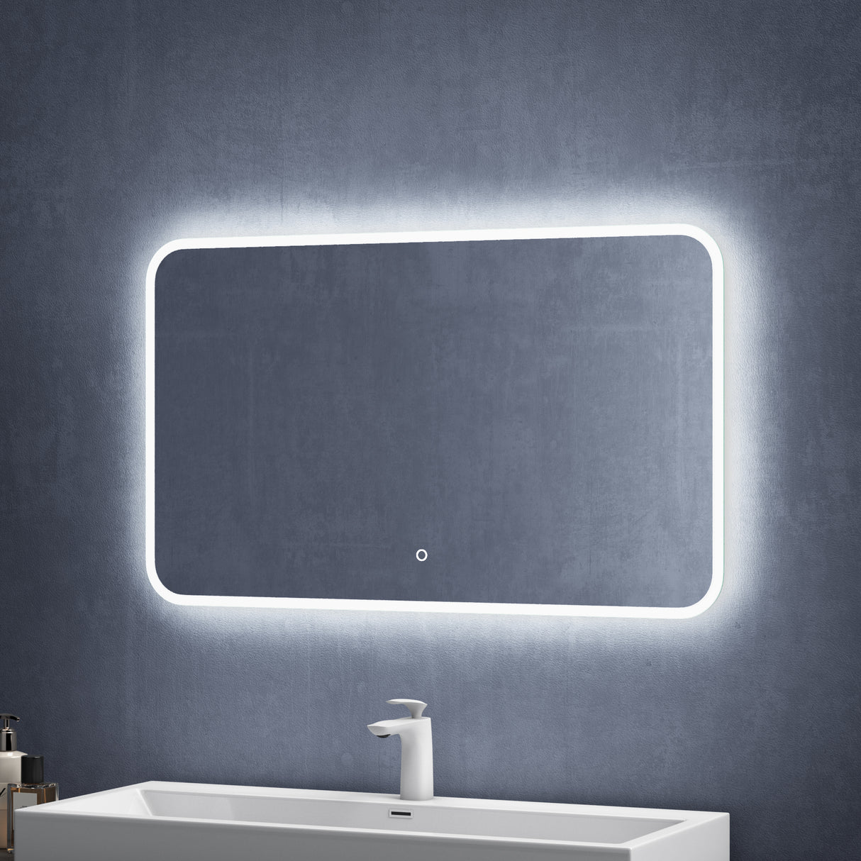 glasvilla Wandspiegel Badezimmer Spiegel LED Bad-Spiegel mit Touchschalter, Beschlagfrei durch Antifog-Schicht Nova-02