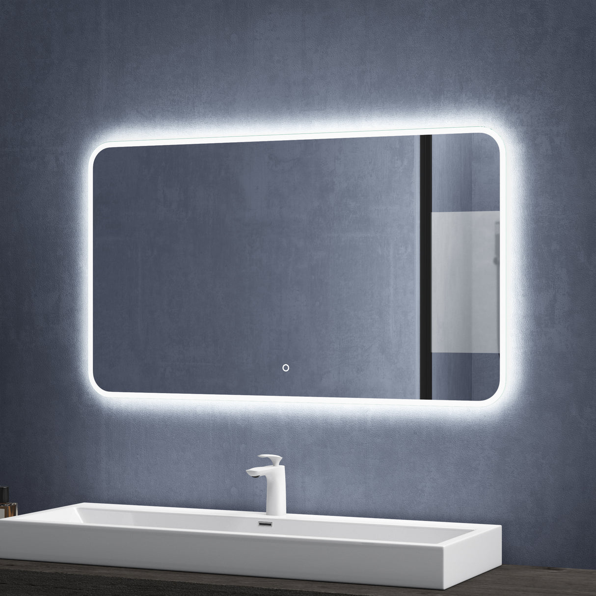 glasvilla Wandspiegel Badezimmer Spiegel LED Bad-Spiegel mit Touchschalter, Beschlagfrei durch Antifog-Schicht Nova-02