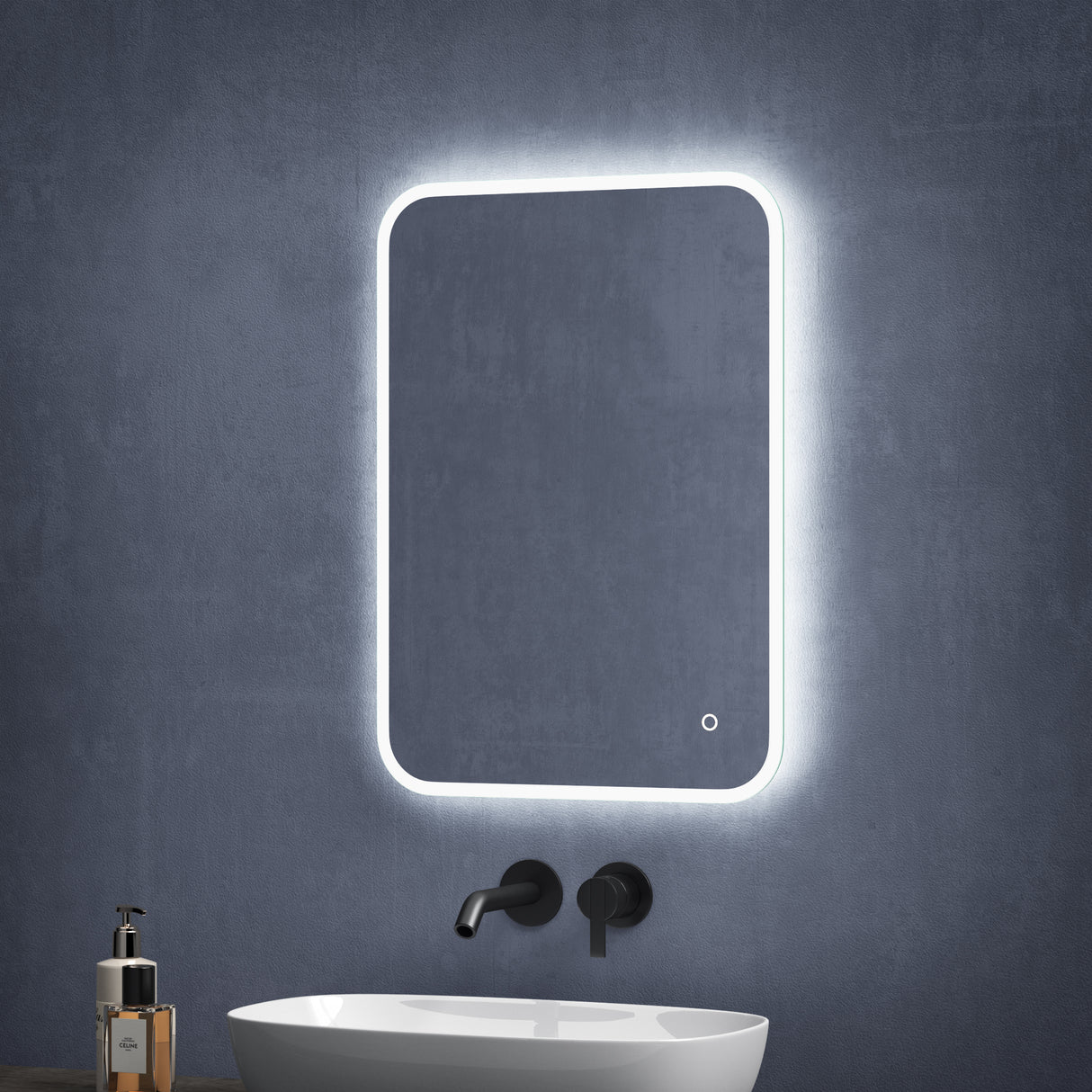 glasvilla Wandspiegel Badezimmer Spiegel LED Bad-Spiegel mit Touchschalter, Beschlagfrei durch Antifog-Schicht Nova-02