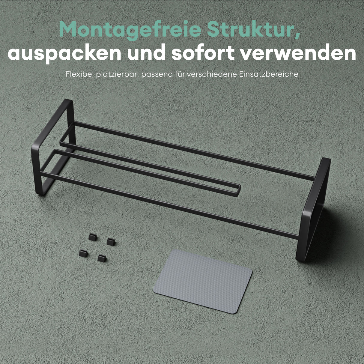 glasvilla Toilettenpapierhalter stehend mit Ablage Klorollenhalter Klopapierhalter freistehend WC Rollenhalter Toilettenständer 16x12x52cm Reglo-04