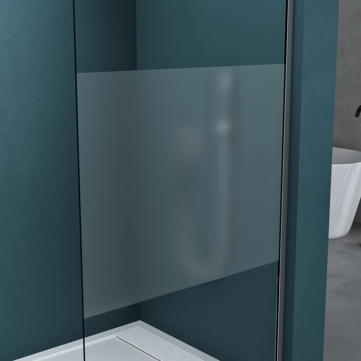 glasvilla Duschwand für Dusche Duschabtrennung mit 2 festen Seitenelementen 8mm ESG-Sicherheitsglas Walk-In Dusche Klarglas NANO-Versiegelung Bremen01K/MS-T