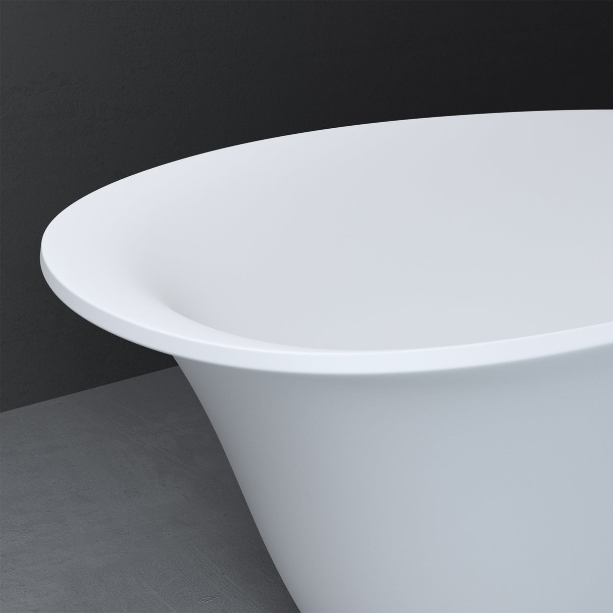 glasvilla Freistehende Badewanne Weiß matt Mineralguss Standbadewanne inkl. Nano-Versiegelung