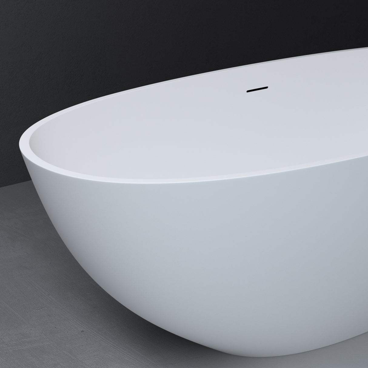 glasvilla Freistehende Badewanne Weiß matt Mineralguss Standbadewanne inkl. Nano-Versiegelung