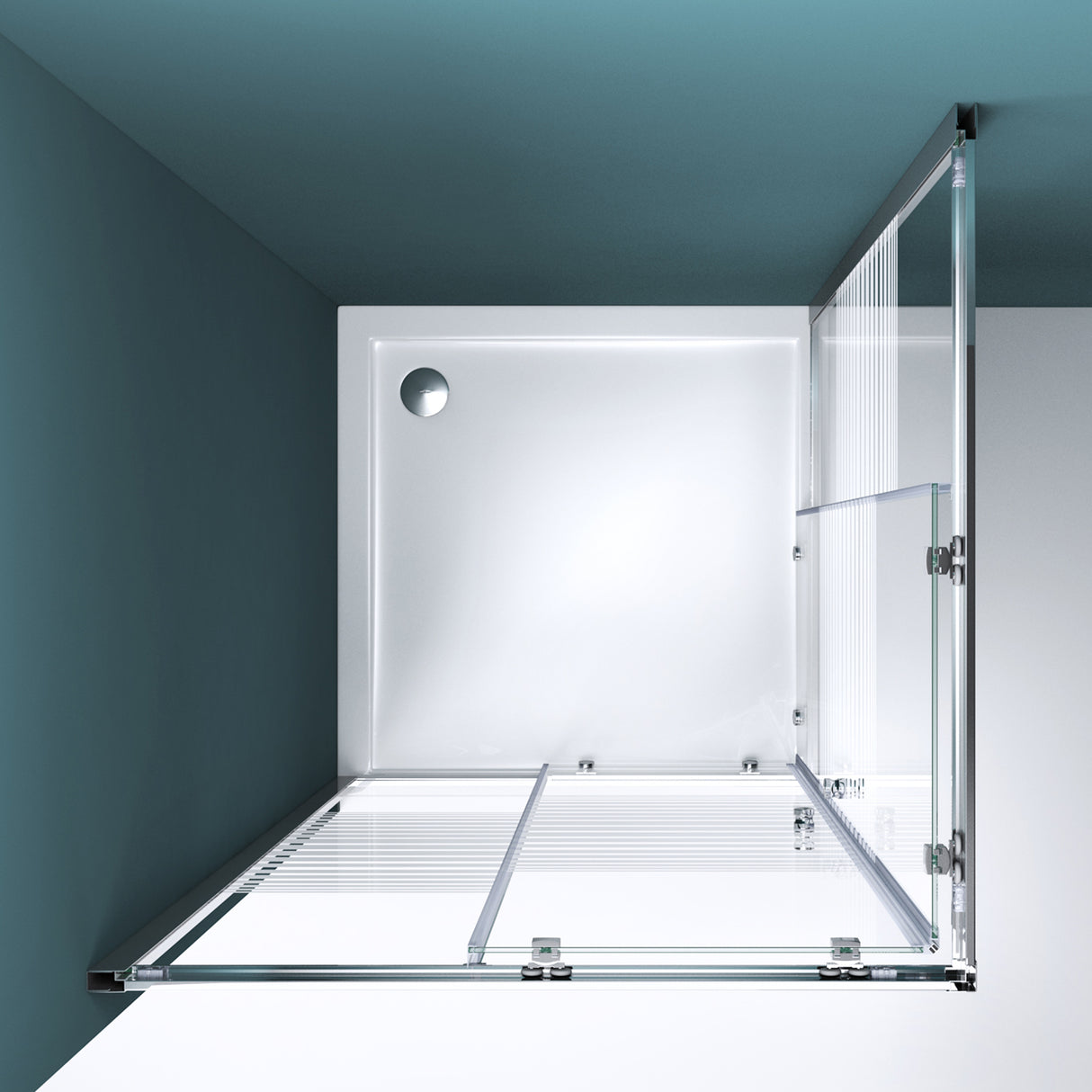 glasvilla Box doccia Angolare in Vetro, Cabina Bagno con Doppia Porta Scorrevole, Box Cabina Doccia in Vetro di Sicurezza ESG da 6 mm, Ravenna16MS