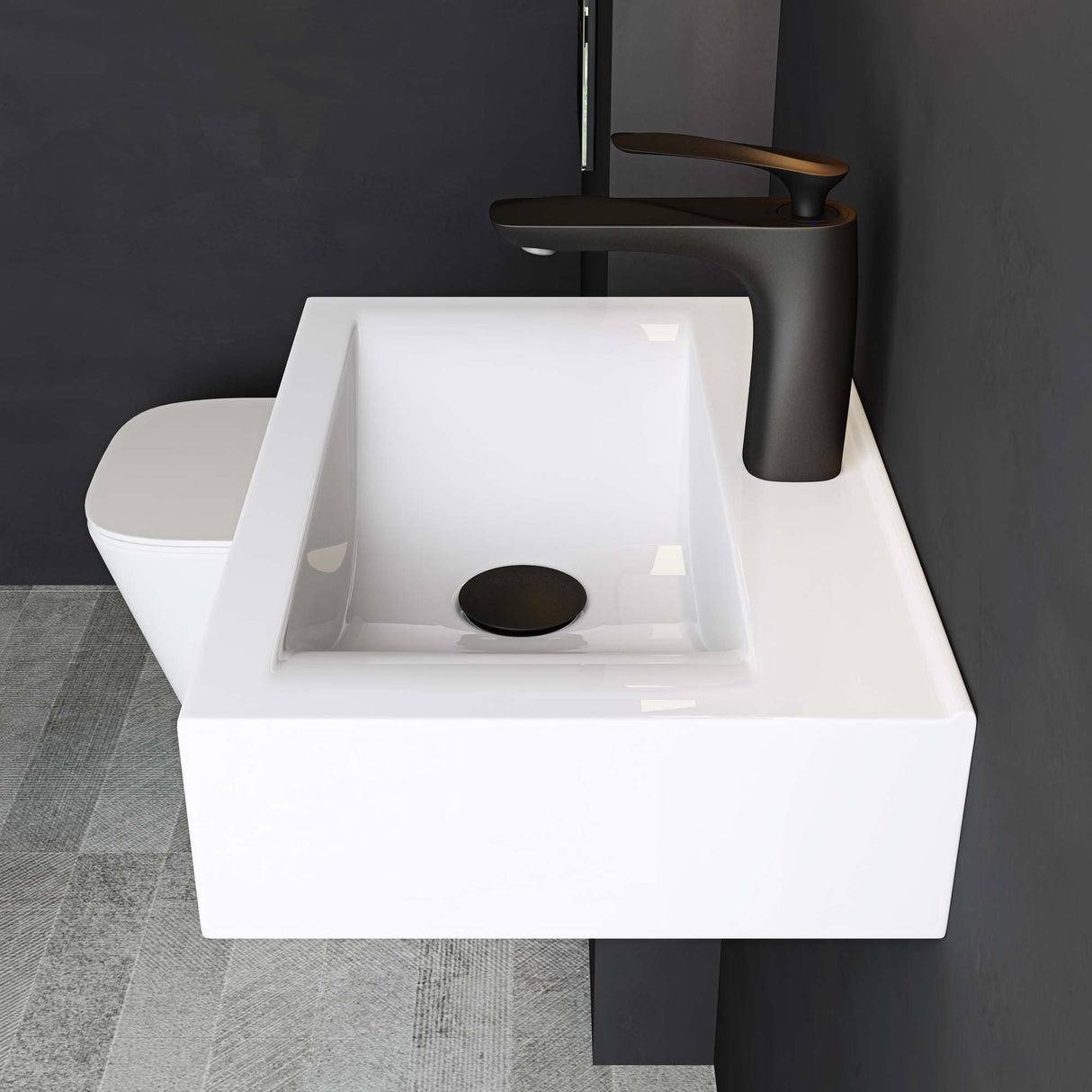 glasvilla Waschbecken Aufsatzwaschbecken, BTH: 45x30,5x10,5cm, in weiß, aus Keramik, eckig, mit Nano-Beschichtung/Lotus-Effekt Brüssel118c