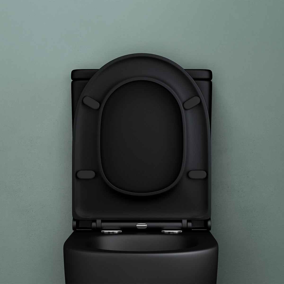glasvilla Stand WC mit Spülkasten spülrandloses-WC bodenstehende-Toilette aus Keramik, weiß/matt schwarz 36x63x82cm, mit Absenkautomatik, inkl. Spülkasten, Stand179T