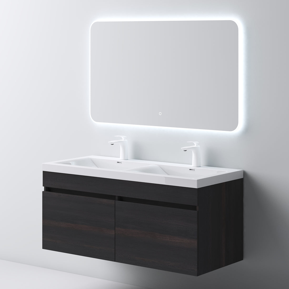 glasvilla Badmöbel Set Badezimmermöbel mit Mineralguss Waschbecken Waschtisch Botanica