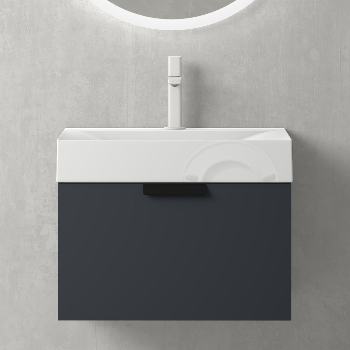 glasvilla Badmöbel-Set mit Soft-Close Schublade Wandmontage inkl. Waschbecken Lonato