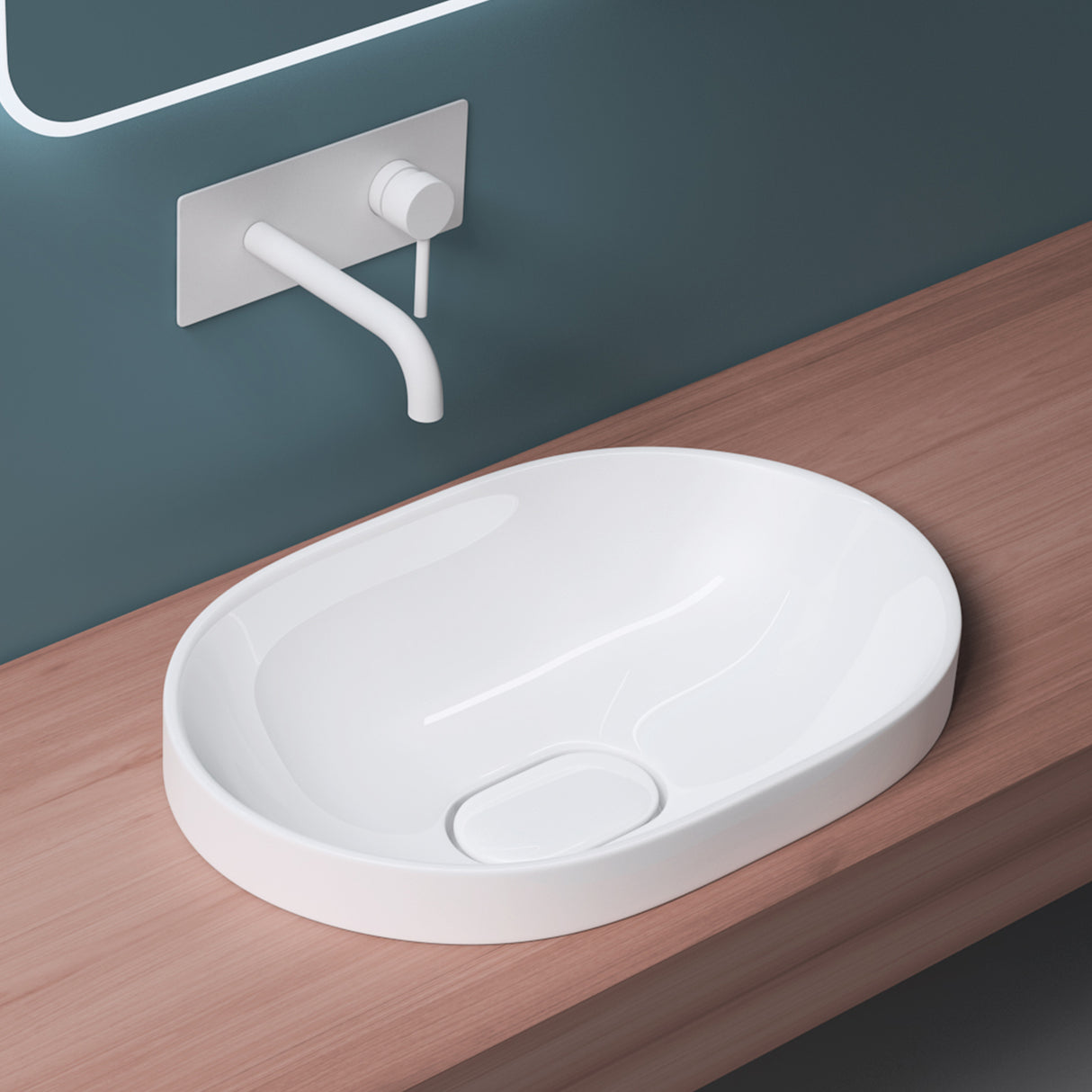 glasvilla Waschbecken Einbauwaschbecken, weiß Brüssel5006A aus Keramik, mit Nano-Beschichtung