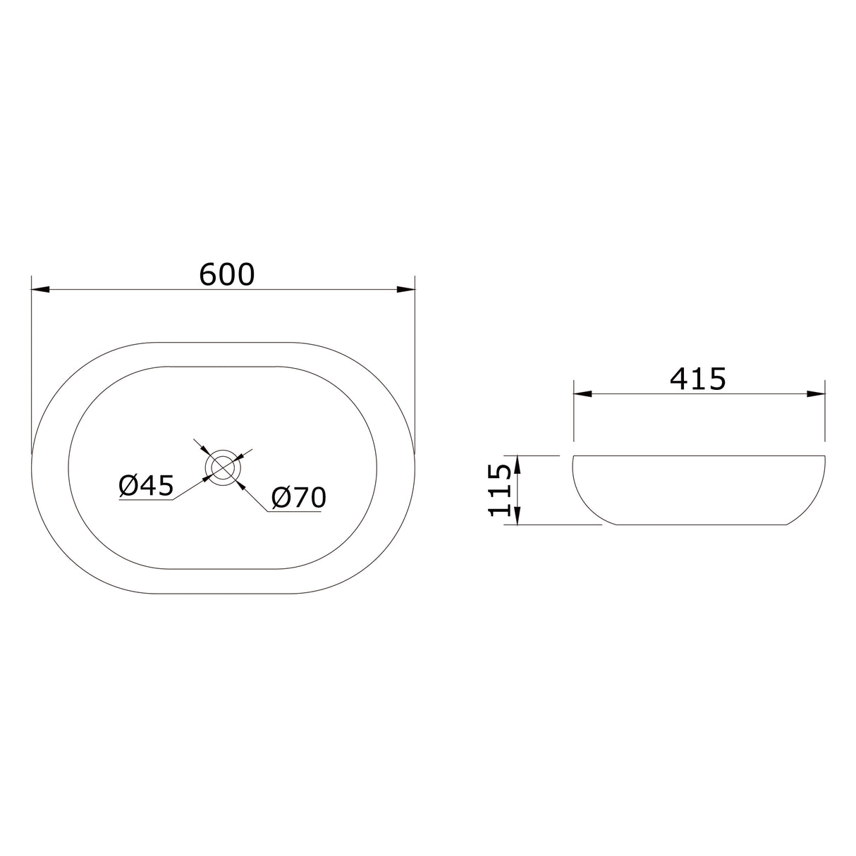 glasvilla Waschbecken Aufsatzwaschbecken in weiß Keramik, mit Nano-Beschichtung