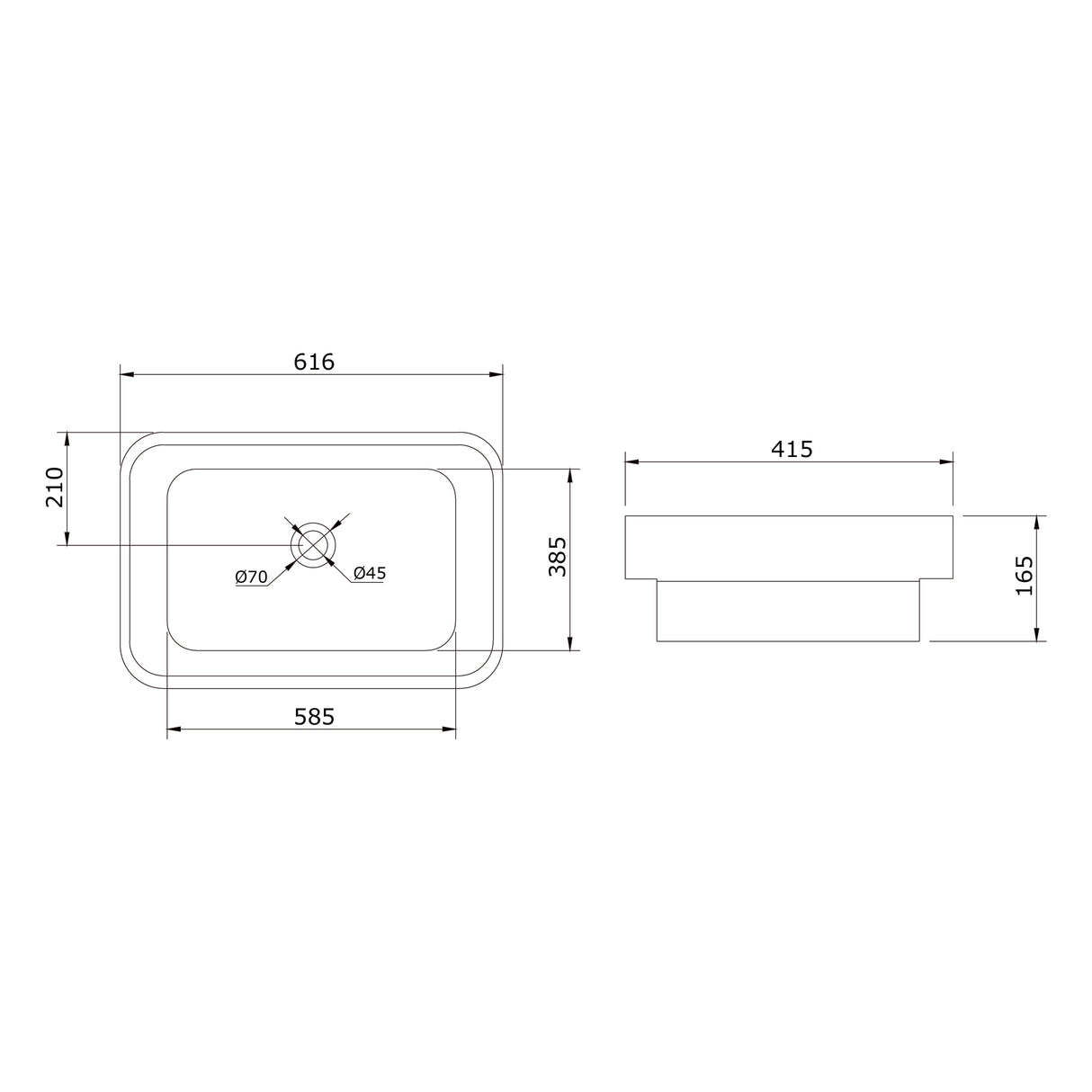 glasvilla Waschbecken Einbauwaschbecken mit Nano-Beschichtung, Keramik in weiß Brüssel5082
