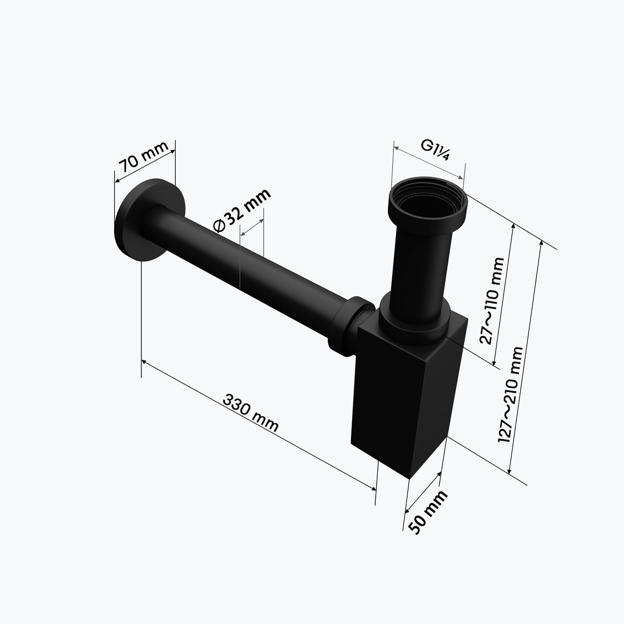 glasvilla Ablaufgarnitur für Waschbecken und Waschtisch Geruchsverschluss, Material: Messing, Anschlussgewinde