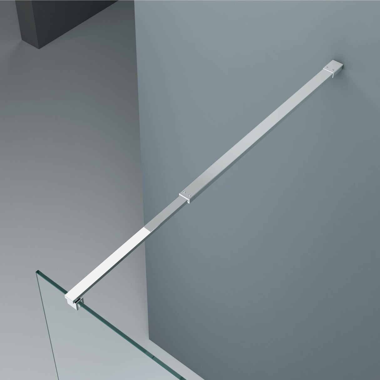 glasvilla Haltestange Duschwand Duschabtrennung Duschglaswand | Stabilisator für Walk in Dusche | um 180°schwenkbar für 6-10 mm Glasstärke