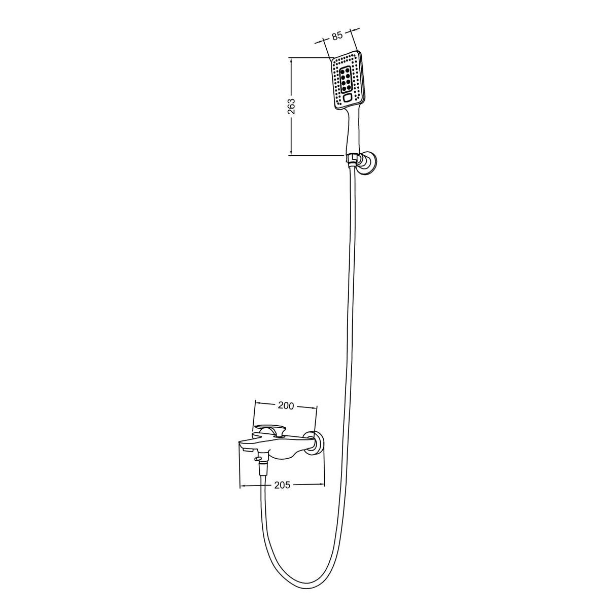 glasvilla Duschsystem Handbrause & Einhebelmischer inkl. 3-Strahlarten