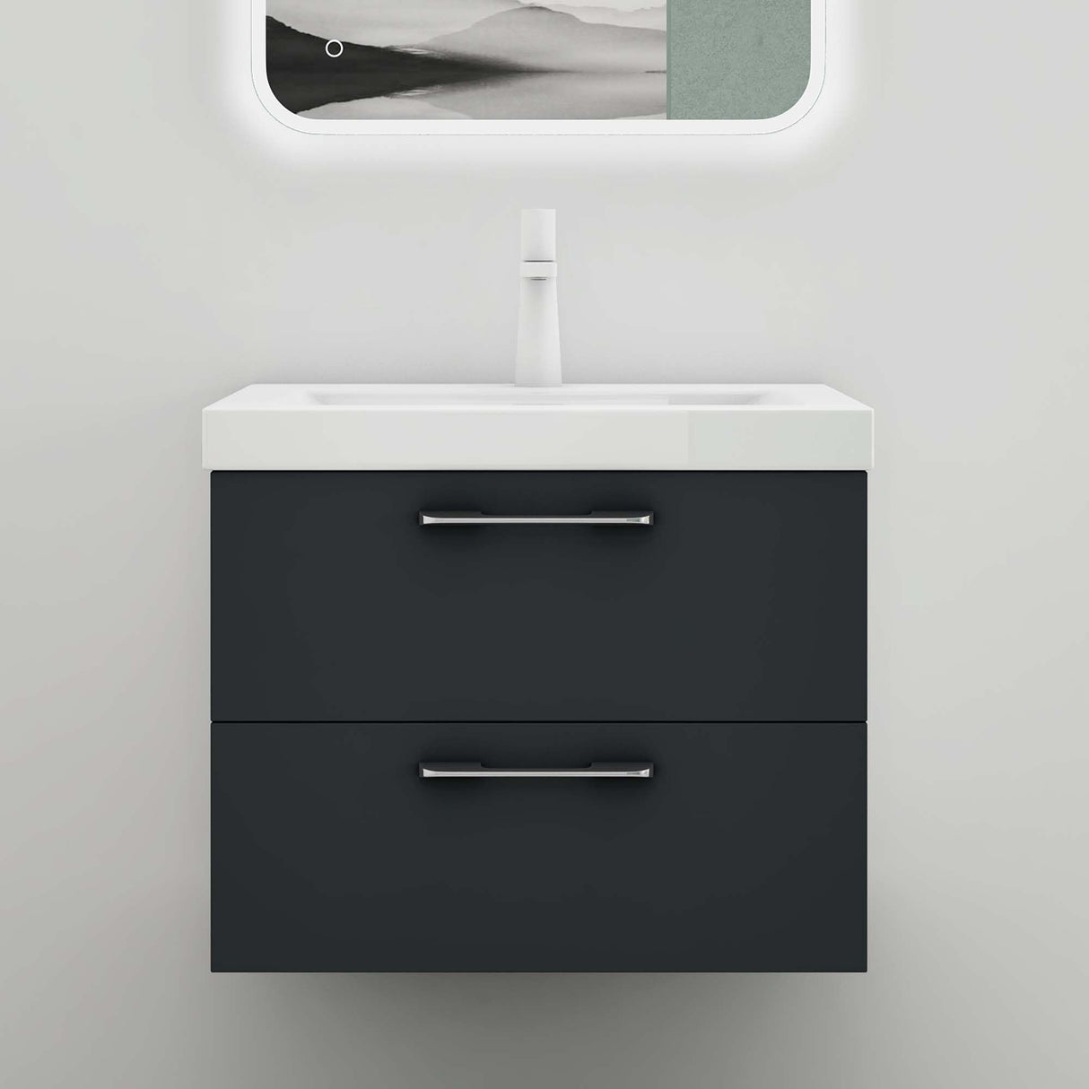 glasvilla Badezimmermöbel 2-teilig: Waschbecken und Unterschrank montagefertig Bavaria