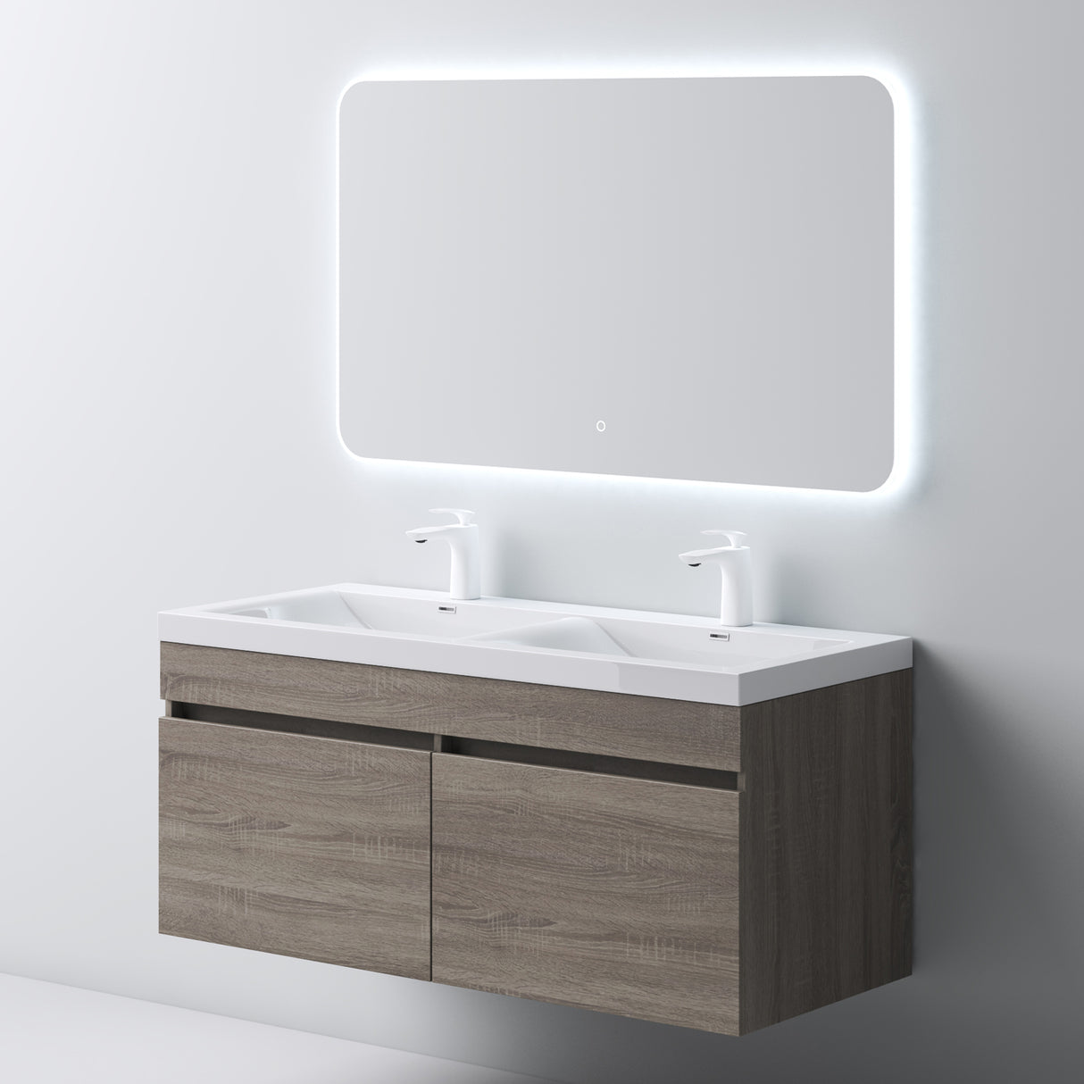 glasvilla Badmöbel Set Badezimmermöbel mit Mineralguss Waschbecken Waschtisch Botanica