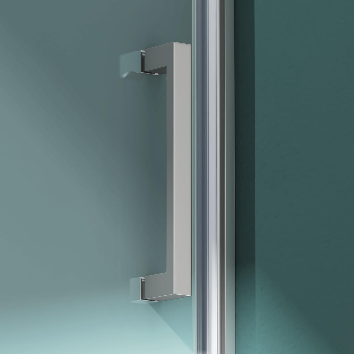 glasvilla Duschtür Nischentür dusche Duschabtrennung Chrom und Schwarz Duschkabine Schwingtür 8mm ESG-Sicherheitsglas mit Nanobeschichtung Hebe-Senk-Mechanismus Klarglas und Milchglas Streifen Teramo36K