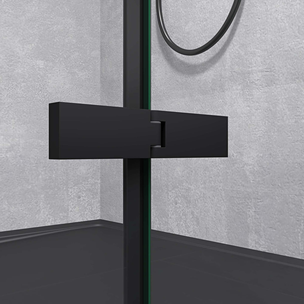 glasvilla Duschkabine Duschabtrennung 6mm ESG inkl. NANO-Beschichtung in Klarglas mit Handtuchhaken Rav64K Schwarz