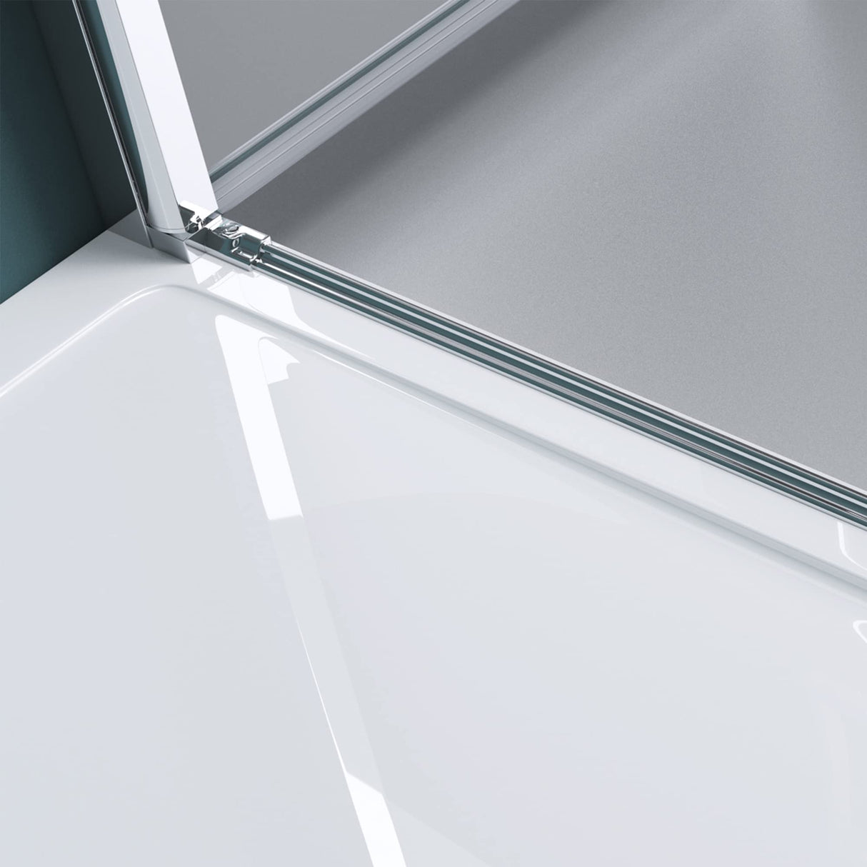 glasvilla Duschtür Nischentür dusche Duschabtrennung Chrom und Schwarz Duschkabine Schwingtür 180° Doppeltür 8mm ESG Nano-Beschichtung Klarglas mit Hebe- und Senkmechanismus Teramo66