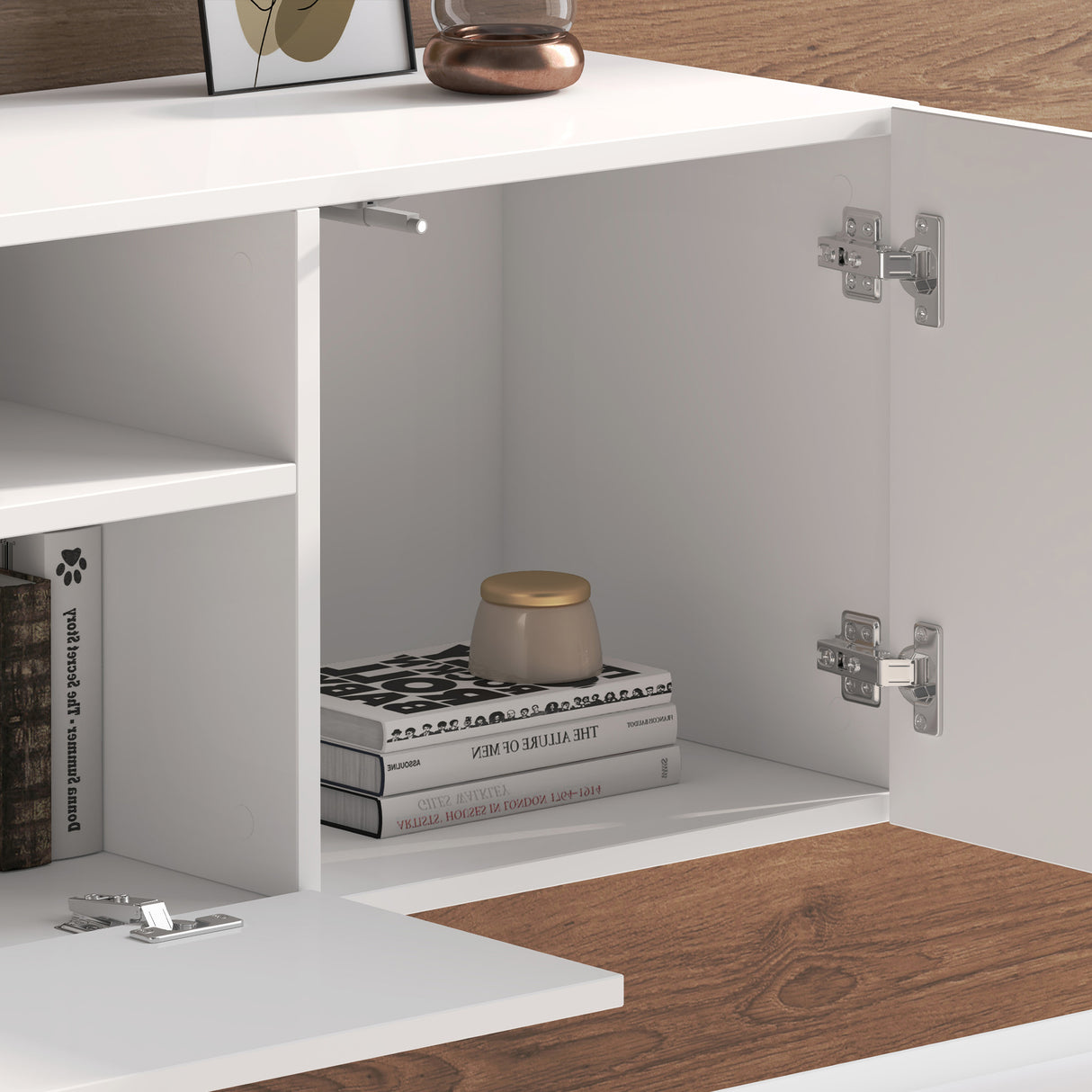 glasvilla TV Schrank Fernsehschrank 3 Türen mit Soft-Close Lowboard Hängeschrank Fernsehtisch für Wohnzimmer Fernsehschrank03