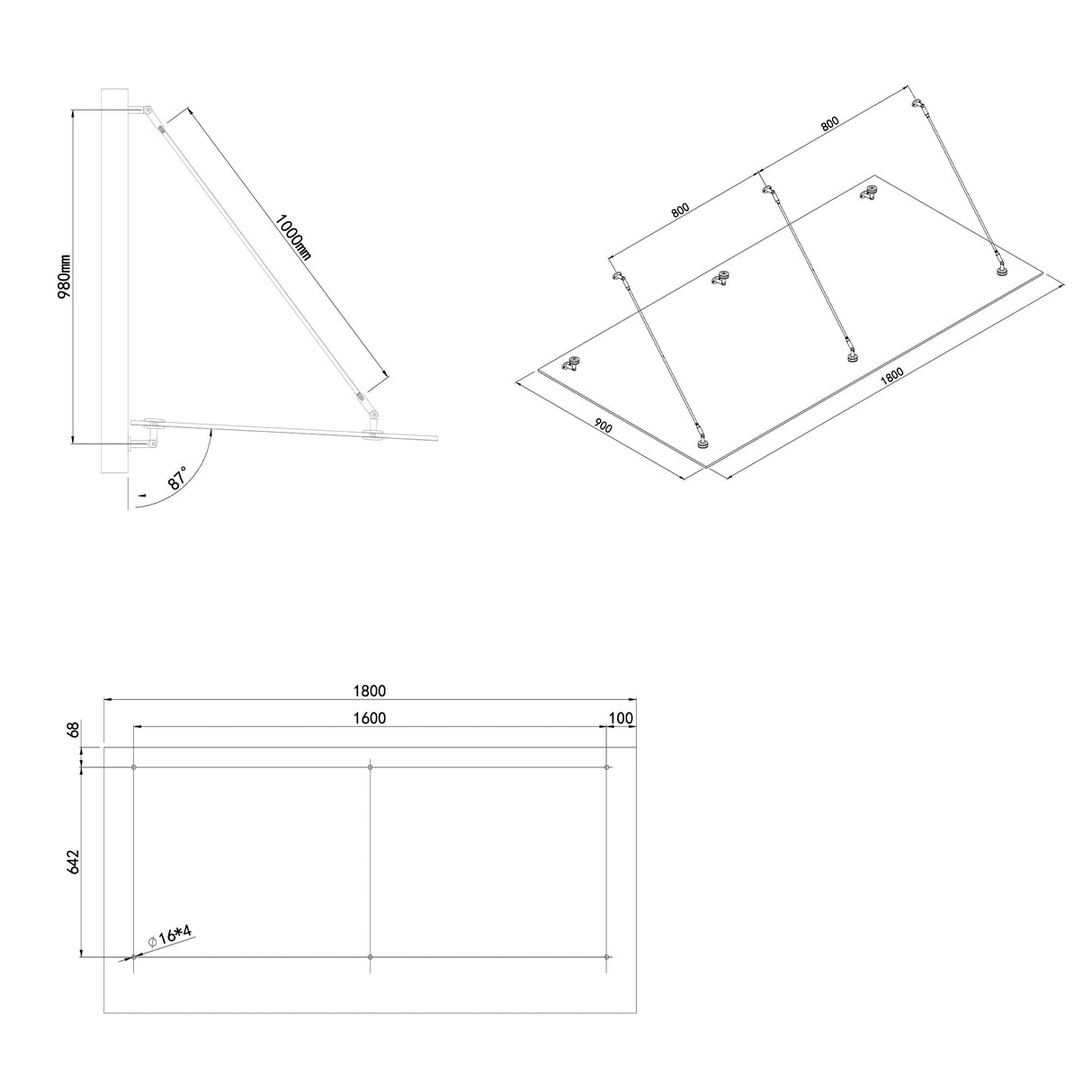 glasvilla Glasvordach Überdachung Transparenter VSG mit SGP Folie Vordach Edelstahl Wandhalterung Regenschutz Eingangsbereich VDG02K