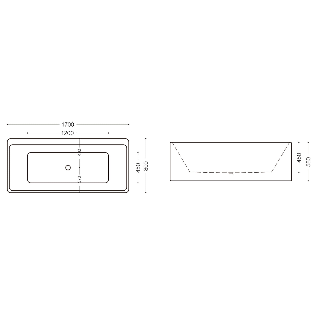 glasvilla Freistehende Badewanne Rechteck Sanitäracryl mit Armatur Standbadewanne