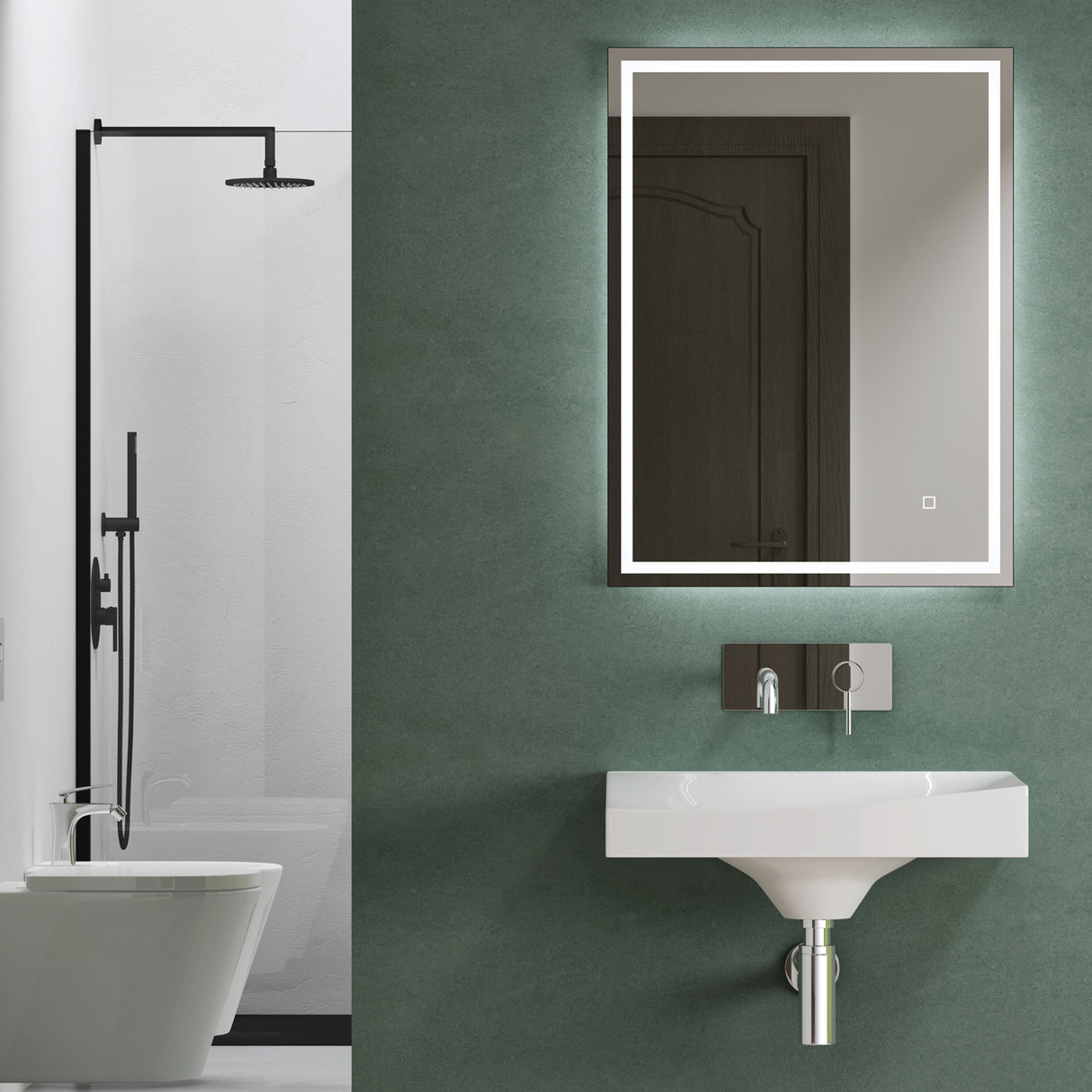 glasvilla Waschbecken Hänge-Waschtisch BTH: 60x38x20cm in Weiß glänzend aus Mineralguss mit Ablaufabdeckung Waschschale Col6035