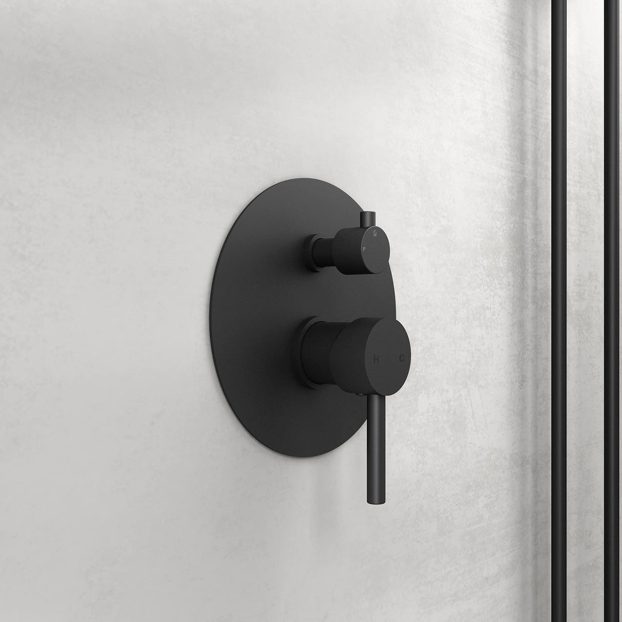 glasvilla Wassersparende Regendusche Wellness-Duschsystem schwarz matt mit rundem Duschkopf (Ø 19cm) Dusch-Set mit Handbrause & Einhebelmischer in zeitloser Optik