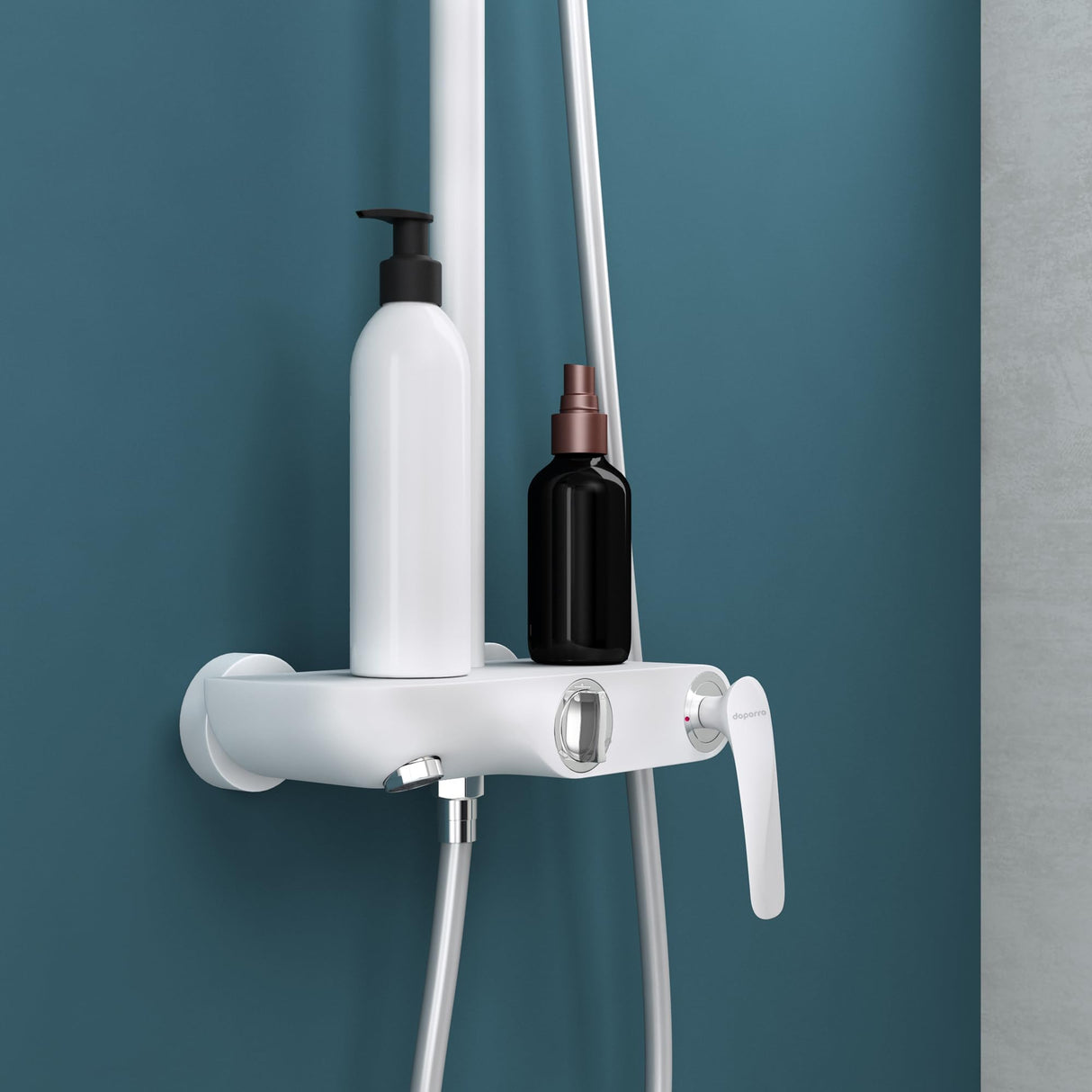 glasvilla Duschsystem mit Hand- und Kopfbrause Regendusche Duscharmatur mit Wandhalterungs-Set