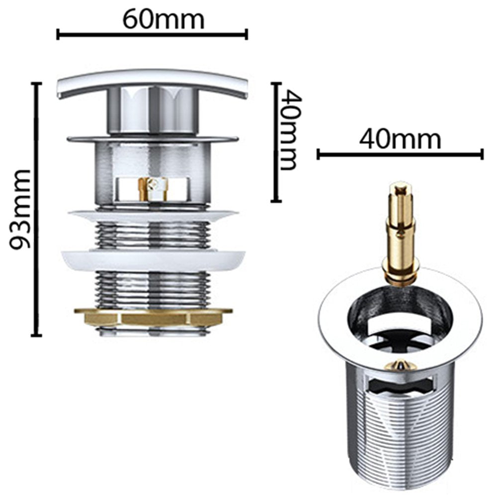 glasvilla Ablaufgarnitur Waschbeckenstöpsel | Waschtisch Stöpsel für alle DIN-Waschbecken