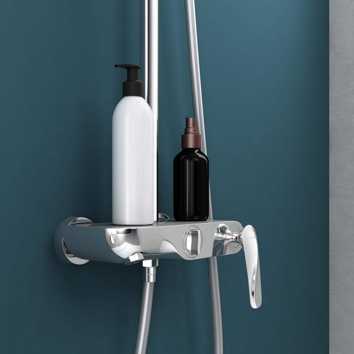 glasvilla Duschsystem mit Hand- und Kopfbrause Regendusche Duscharmatur mit Wandhalterungs-Set