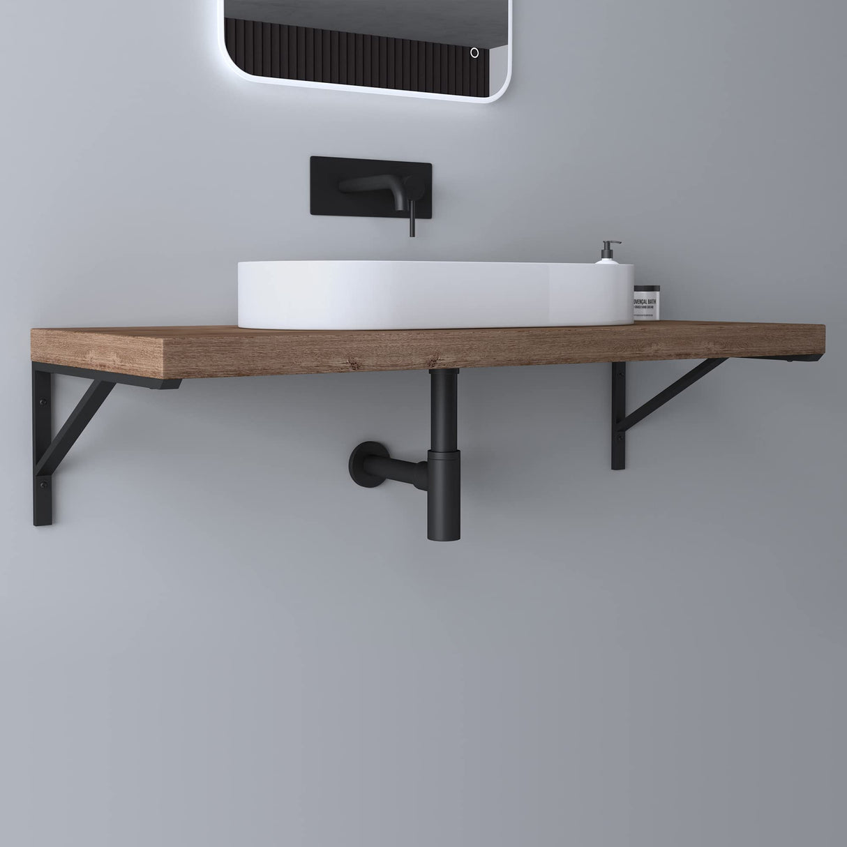 glasvilla Design Wandkonsole aus Edelstahl Waschtisch Halterung WH02