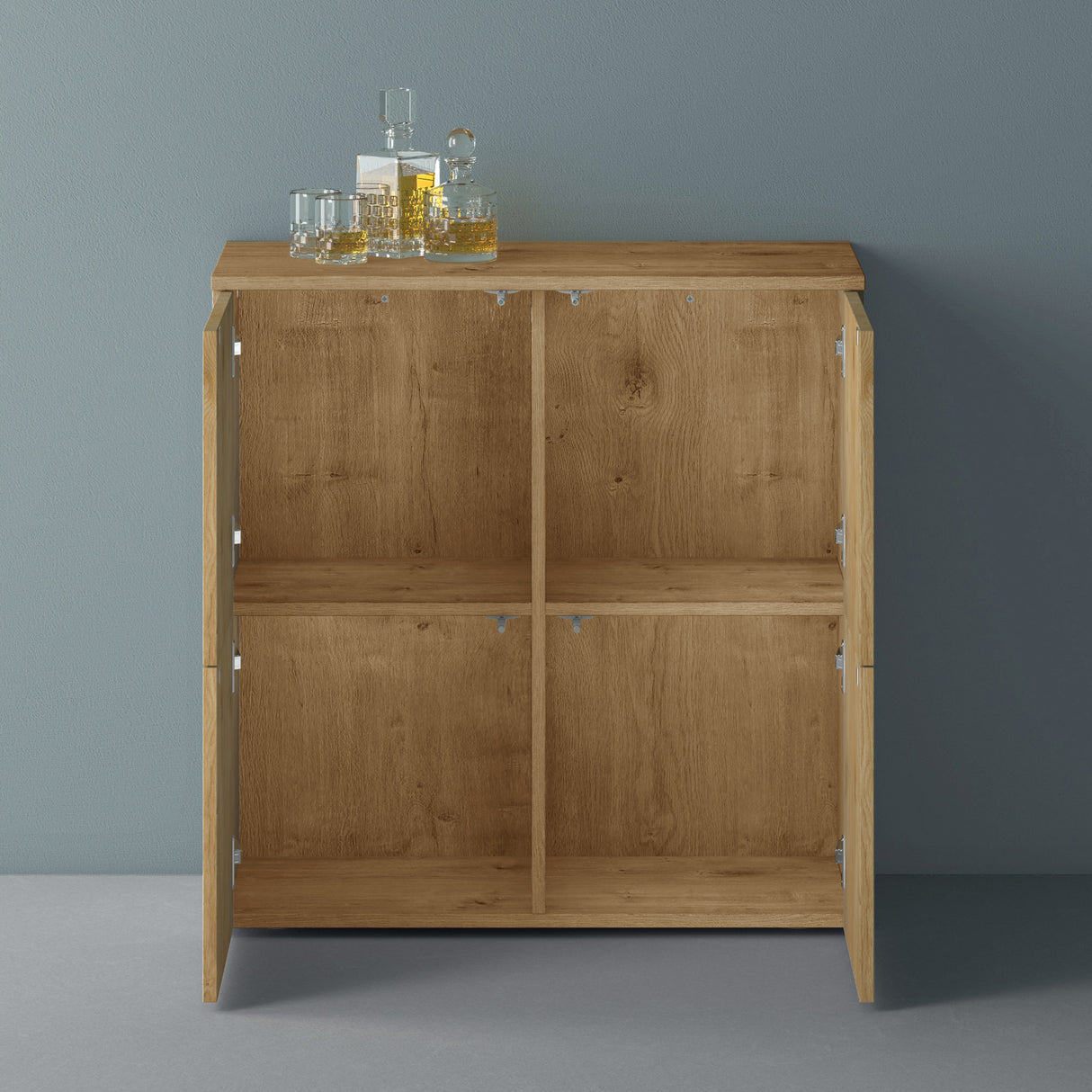 glasvilla Möbel Kommode Aufbewahrungsschrank mit 4 Türen Sideboard Schrank Mehrzweckschrank Schrank04