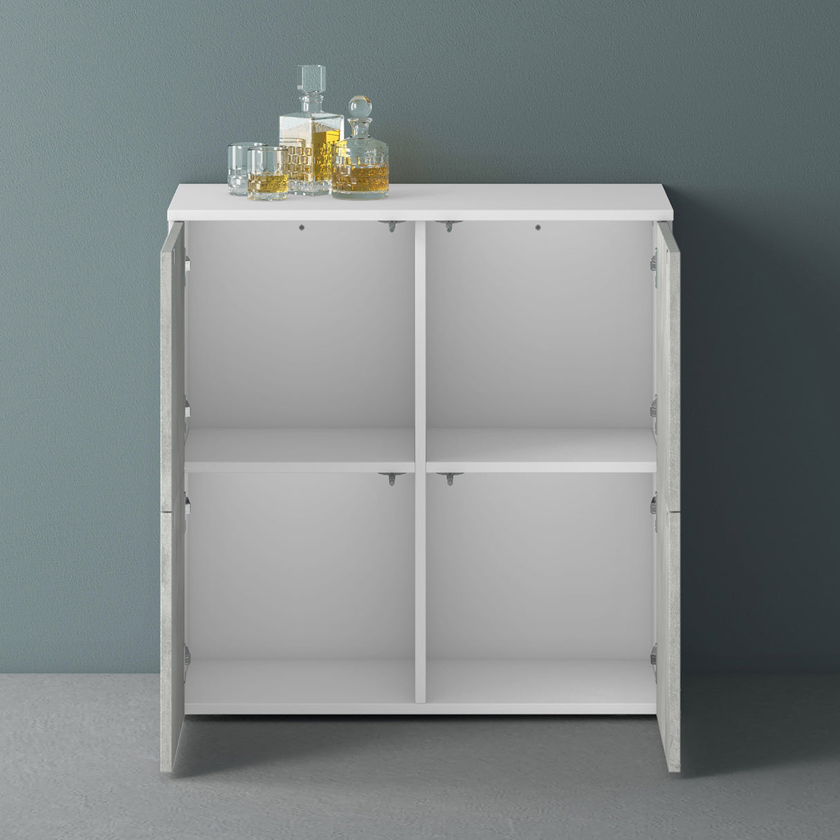 glasvilla Möbel Kommode Aufbewahrungsschrank mit 4 Türen Sideboard Schrank Mehrzweckschrank Schrank04