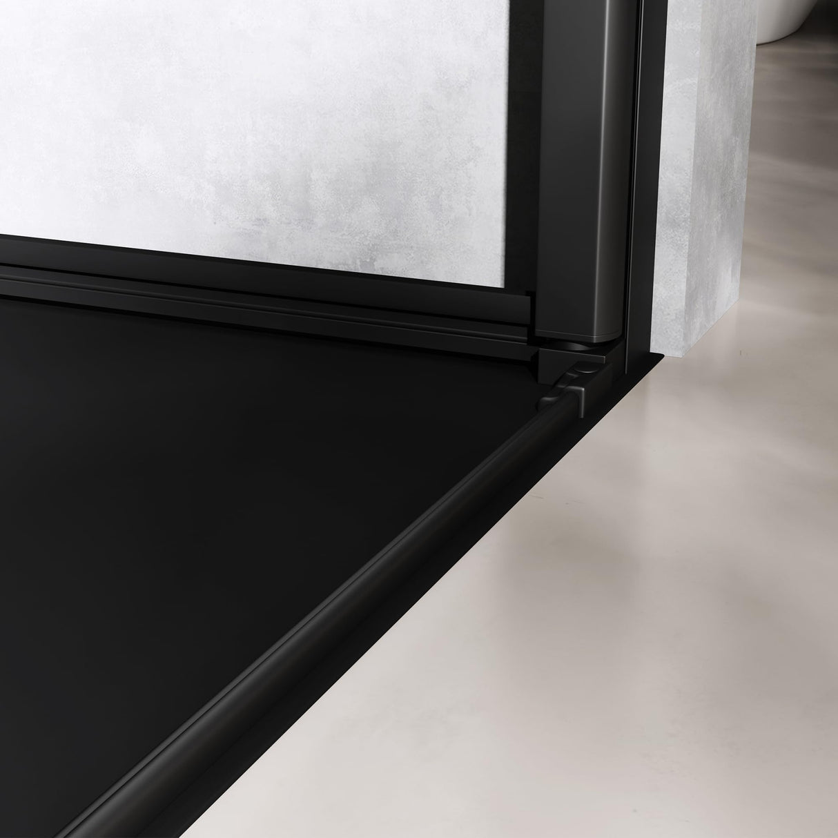 glasvilla Duschtür Nischentür dusche Duschabtrennung Chrom und Schwarz Duschkabine Schwingtür 8mm ESG-Sicherheitsglas mit Nanobeschichtung Hebe-Senk-Mechanismus Klarglas und Milchglas Streifen Teramo36K