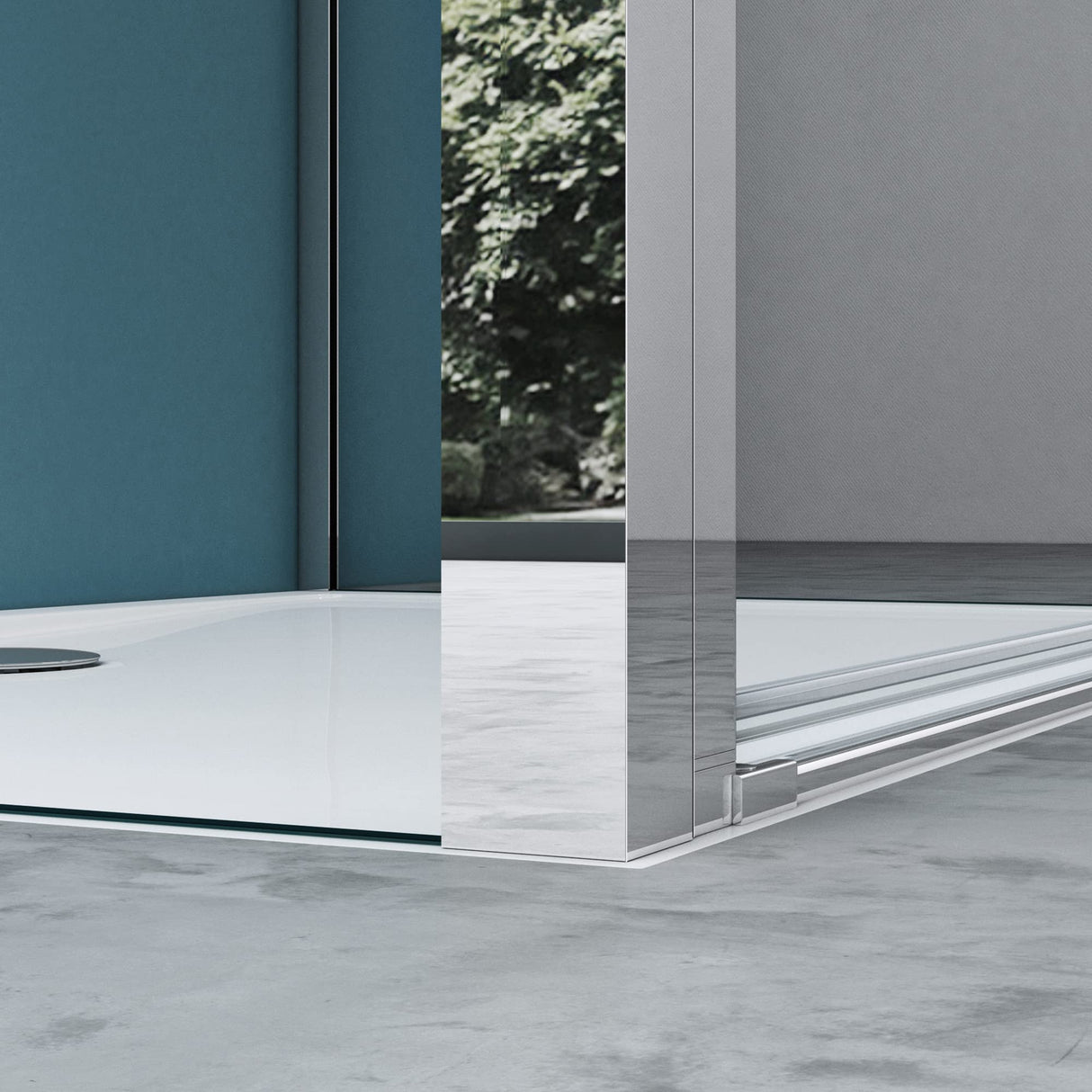 glasvilla Duschkabine U-Form Duschabtrennung Duschkabine Aluminiumrahmen ESG-Sicherheitsglas Klarglas Doppeltüre Ravenna66UK