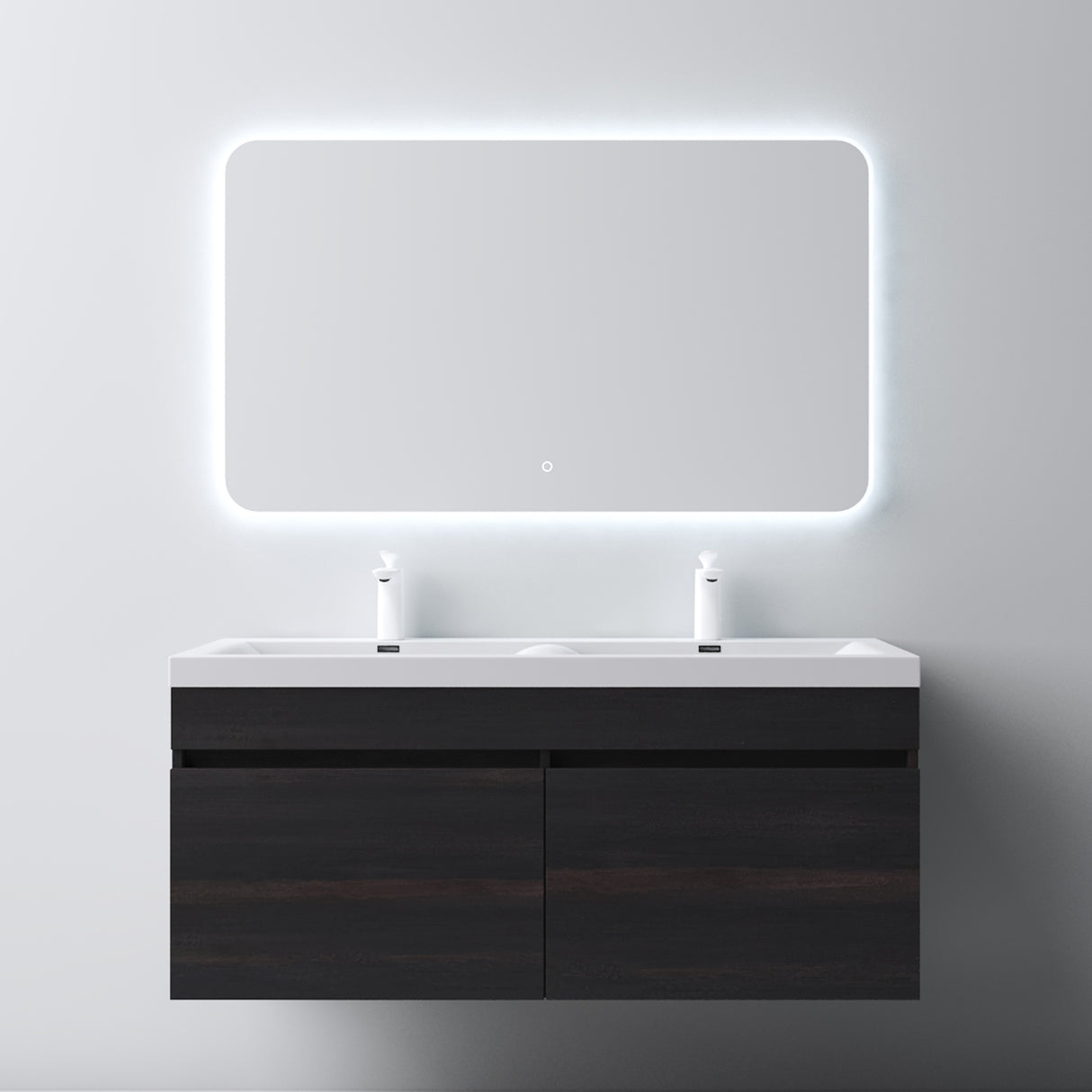 glasvilla Badmöbel Set Badezimmermöbel mit Mineralguss Waschbecken Waschtisch Botanica