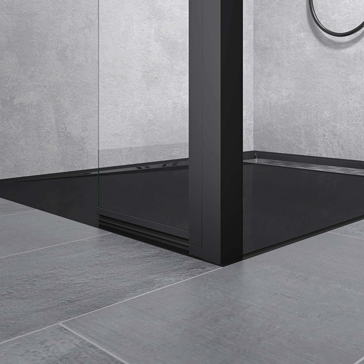 glasvilla Walk-In Duschwand für Dusche Duschabtrennung 10mm Klarglas mit 30cm Nebenteil ESG-Sicherheitsglas mit Nanobeschichtung Runder & Rechteckiger Stabilisator Bremen02K-Plus