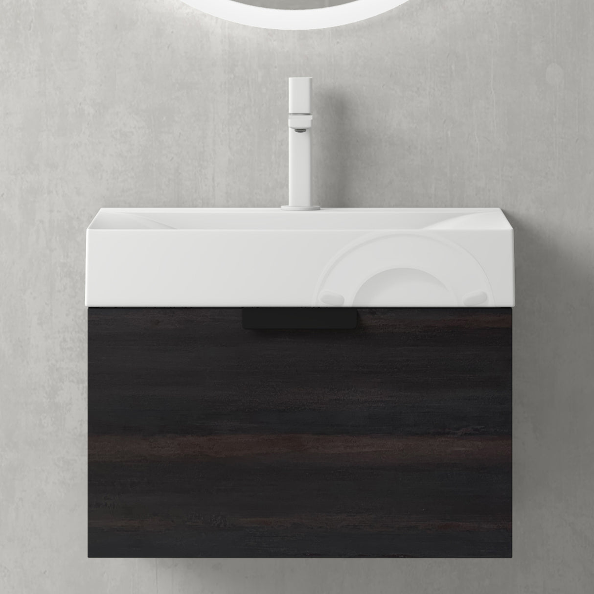 glasvilla Badmöbel-Set mit Soft-Close Schublade Wandmontage inkl. Waschbecken Lonato