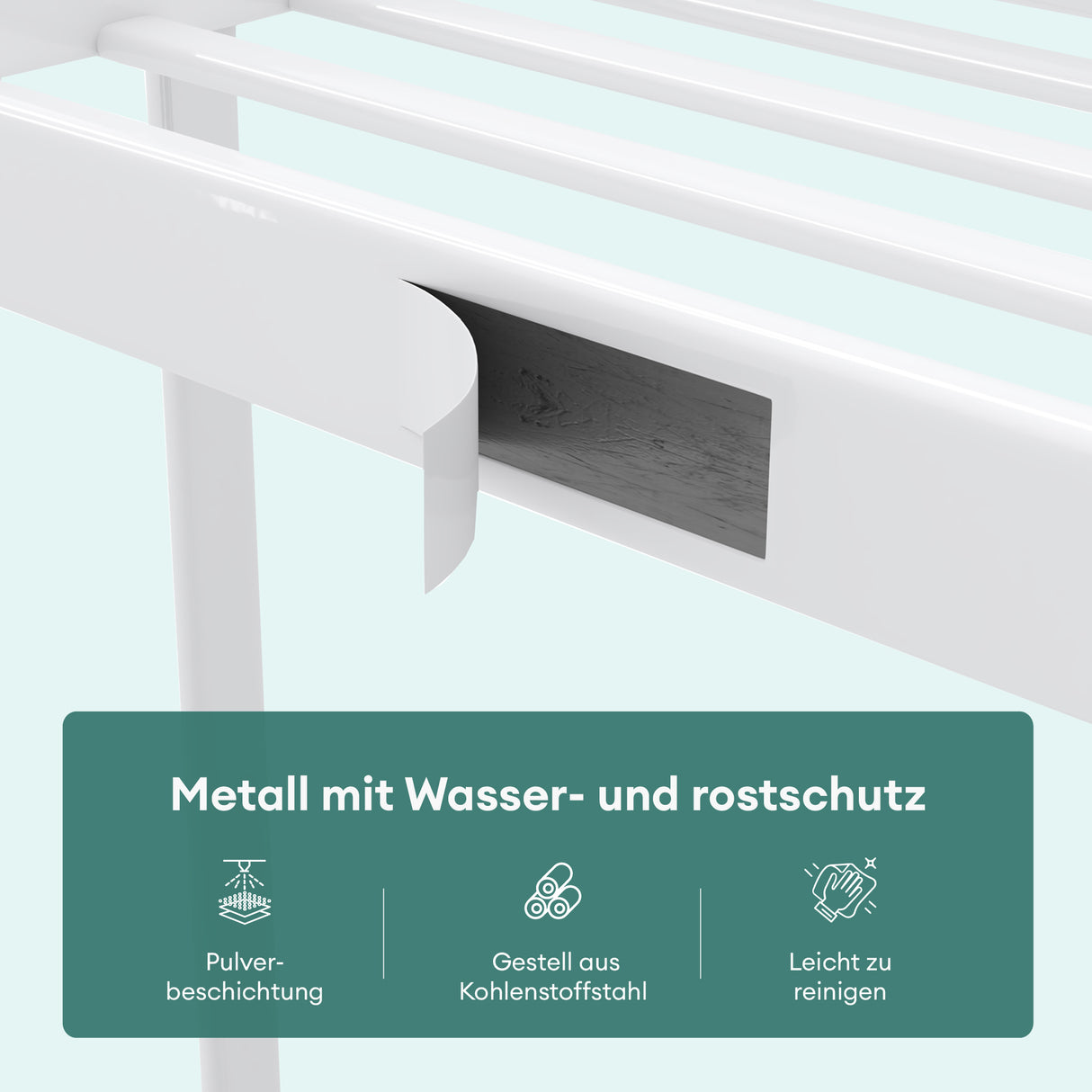 glasvilla Badezimmerregal stehend Badregal Standregal 3-stöckige aus Metall Badezimmerablage schmales Regal 18x12,5x67,3 cm Reglo-02