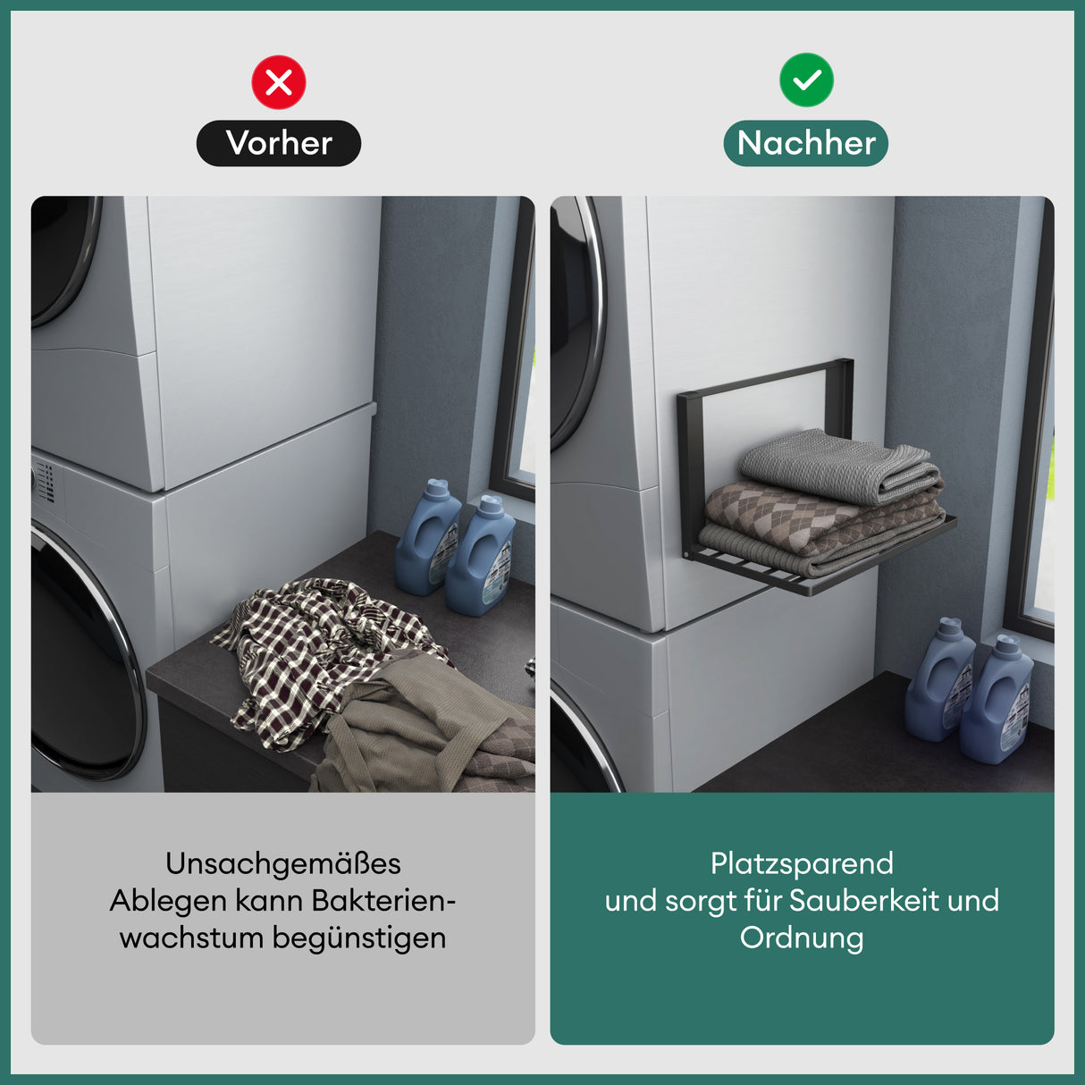 Porte-serviettes magnétique Glasvolla pour salle de bain, étagère pliable et murale sans perçage, 41 x 25 cm, multifonctionnel, pour réfrigérateur, salle de bain, cuisine - Folda-01