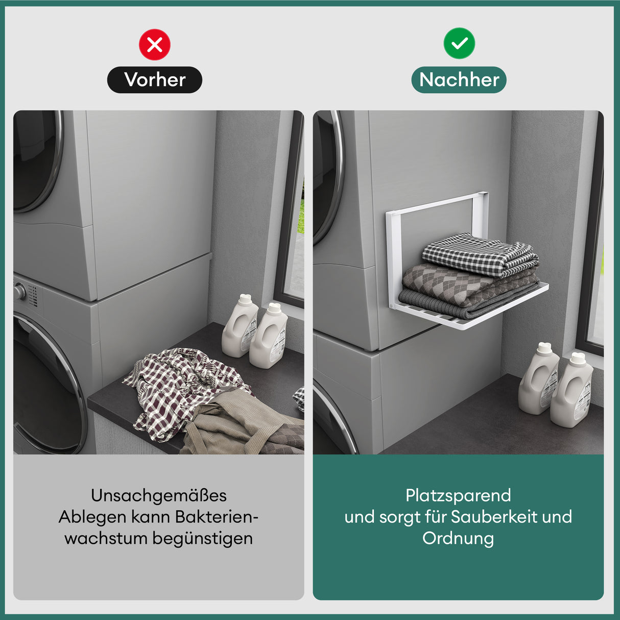 Porte-serviettes magnétique Glasvolla pour salle de bain, étagère pliable et murale sans perçage, 41 x 25 cm, multifonctionnel, pour réfrigérateur, salle de bain, cuisine - Folda-01